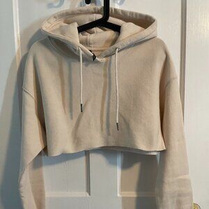 Beige cropped hoodie